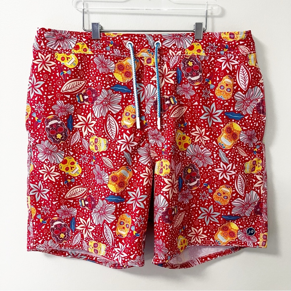 Johnnie-O | Red Skull Swim Trunks L